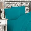 Elegant Comfort Luxurious 1500 Premium Microfiber Sheet Set, Hotel Quality, Three-Row Embroidery, Wrinkle- and Fade-Resistant, California King, Turquoise view 2