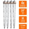 SECURA 4 Chains + 40 cm Guide Bar for Partner R40 Chainsaw view 2