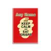 UNIGIFT Keep Calm Eat Crisps Personalized Red Glass Refrigerator Magnet view 1