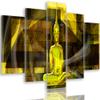 Feeby Buddha Canvas Wall Art 150 x 100 cm, 5-Piece, XXL, Modern Abstract Yellow view 1