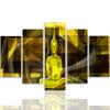 Feeby Buddha Canvas Wall Art 150 x 100 cm, 5-Piece, XXL, Modern Abstract Yellow view 2
