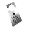 OriginDesigned Door Sign “Please Knock Before Entering Do Not Disturb,” Silver-Effect Acrylic view 1