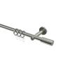 INTERDECO 16 mm Curtain Rod, Metal, Stainless Steel Look, Wall-Mounted, Type 10163001, 100 cm view 1