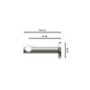 INTERDECO 16 mm Curtain Rod, Metal, Stainless Steel Look, Wall-Mounted, Type 10163001, 100 cm view 2