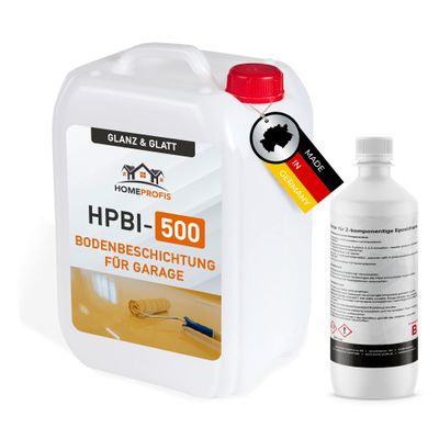 Home Profis Glossy Garage Floor Liquid Plastic Coating (25 m) | Over 30 Colors | Concrete, Screed & Tile | Interior Floor Paint | 2K Epoxy Coating | RAL 7012 Basalt Gray | HPBI-500