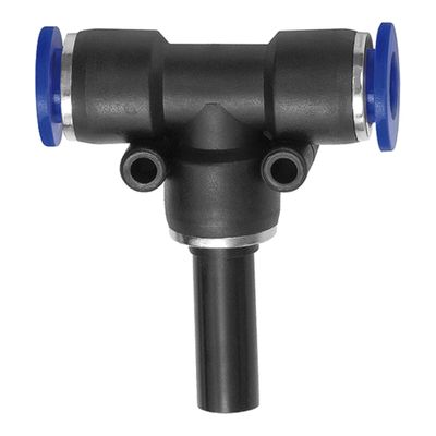 RIEGLER 135787-293.1210-K T-Fitting, 12 mm Push-In Nipple, Blue Series, for 10 mm Hose OD, 1 pc.