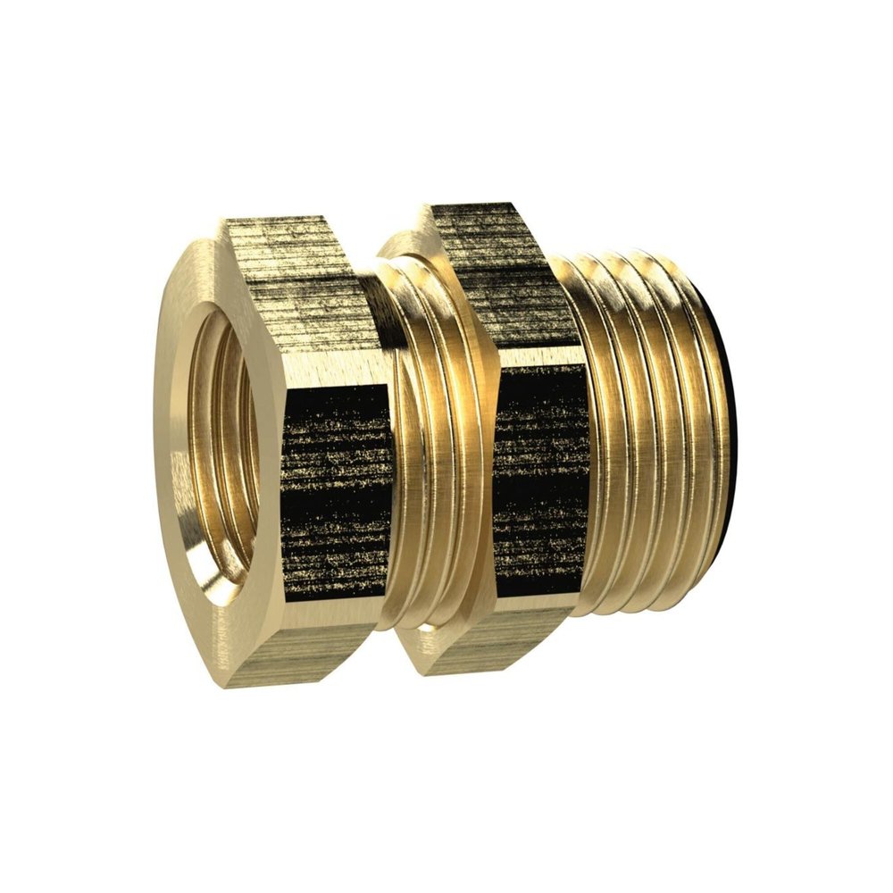 RIEGLER 136289-MS232134 Bulkhead Fitting, G 1 External, G 3/4 Internal, Brass, 1 Piece