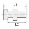 RIEGLER 136289-MS232134 Bulkhead Fitting, G 1 External, G 3/4 Internal, Brass, 1 Piece view 2