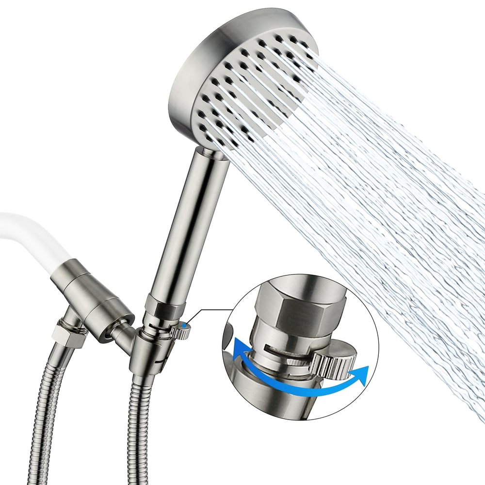 Solid Metal High-Pressure Handheld Shower Head with Pause Switch
