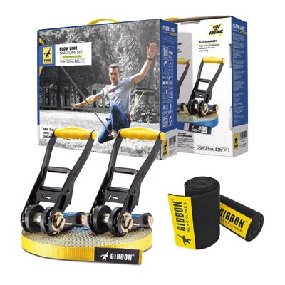 Gibbon FlowLine Slackline, 1 in / 2.5 cm, for Beginners and Advanced Users