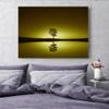 Feeby Tree Canvas Print 90 x 60 cm - Abstract Yellow Water view 3