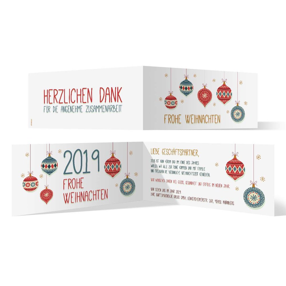 80 Business Christmas Cards – Baubles