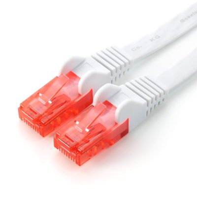 CSL-Computer Cat 6 Ethernet Flat Patch Cable (RJ45), 20 m, White, UTP, 10/100/1000 Mbps
