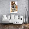 Growling Tiger in Snow, 40 x 40 cm Framed Canvas Print view 2