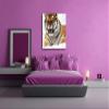Growling Tiger in Snow, 40 x 40 cm Framed Canvas Print view 3