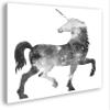 Galaxy Unicorn Canvas Wall Art, Magical Space Design, 60 x 60 cm, Black & White XXL Print view 1