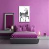 Galaxy Unicorn Canvas Wall Art, Magical Space Design, 60 x 60 cm, Black & White XXL Print view 3