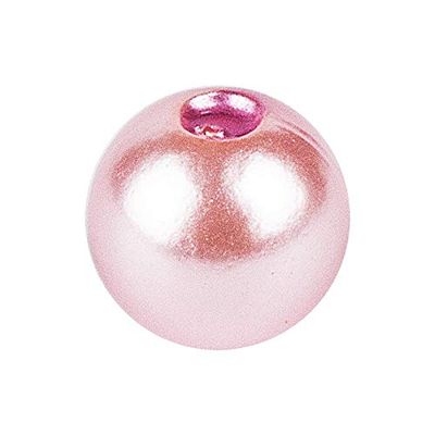 Ideen mit Herz Pearlescent Craft Beads with Holes, 8 mm, Pink, 120 g