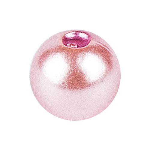 Ideen mit Herz Pearlescent Craft Beads with Holes, 8 mm, Pink, 120 g
