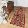 TAPISO Atlas Runner Rug by the Meter, Hallway Short-Pile Carpet, Kitchen, Living Room, Classic Floral Stripe Design, Red and Beige, Bedroom, KOTEX, 100 x 1200 cm view 1
