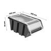 60 Lidded Storage Boxes + Wall Rack 120 x 80 cm, Stackable Bins, Black view 3