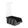 60 Lidded Storage Boxes + Wall Rack 120 x 80 cm, Stackable Bins, Black view 4