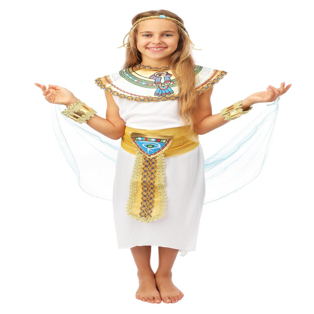 P'tit Clown Egyptian Costume for Girls, Children's Costume for Carnival, Costume Parties and Themed Events (Ages 7–9)
