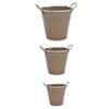 Backbayia Khaki Metal Bucket Planter for Home and Plants view 2