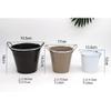 Backbayia Khaki Metal Bucket Planter for Home and Plants view 3