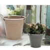 Backbayia Khaki Metal Bucket Planter for Home and Plants view 4