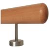 TIBU Beech Wood Stair Handrail, 30–500 cm, with Straight Stainless Steel Brackets view 2