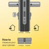 Yale Series 1000 Euro Profile Double Cylinder with Emergency Function, 30/40 mm, Satin Nickel, 5 Keys view 3