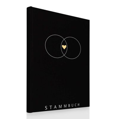 Hochzeitideal Family Register Book DIN A4 “Alan,” Linen (Black)