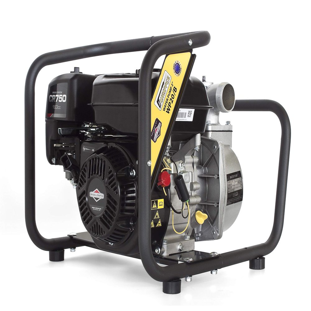 WASPPER Briggs & Stratton Portable Gasoline Clear-Water Pump, 21,000 L/h, 40 m Head, 3,600 RPM, 4-Stroke Engine, Accessories Included (WP20-B)
