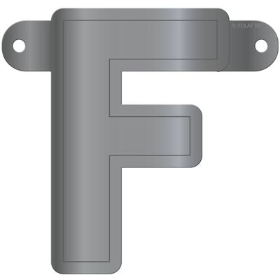 Folat 50054 Banner Letter F - Metallic Silver