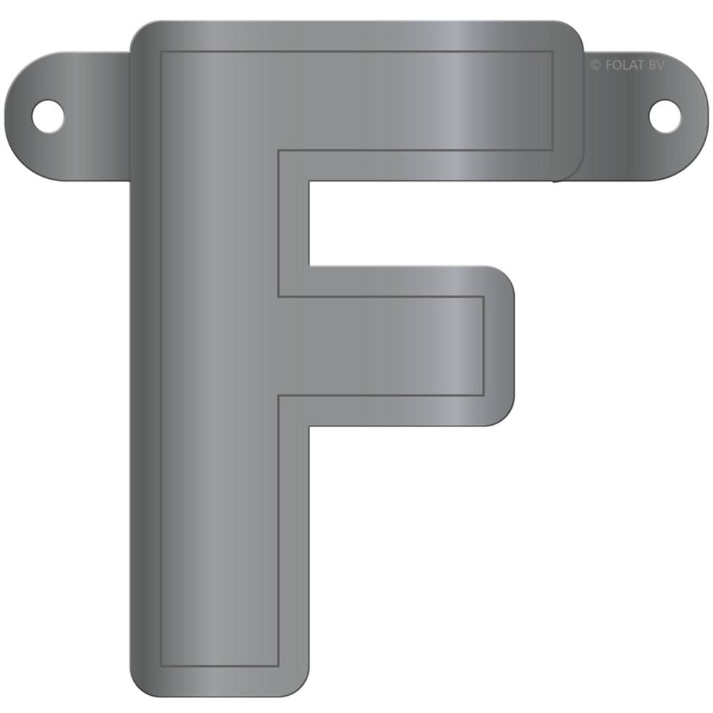 Folat 50054 Banner Letter F - Metallic Silver