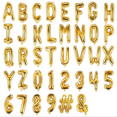 35 cm Gold Foil Balloon Letter M for Birthday, Wedding, Baby Shower & New Year's Decorations