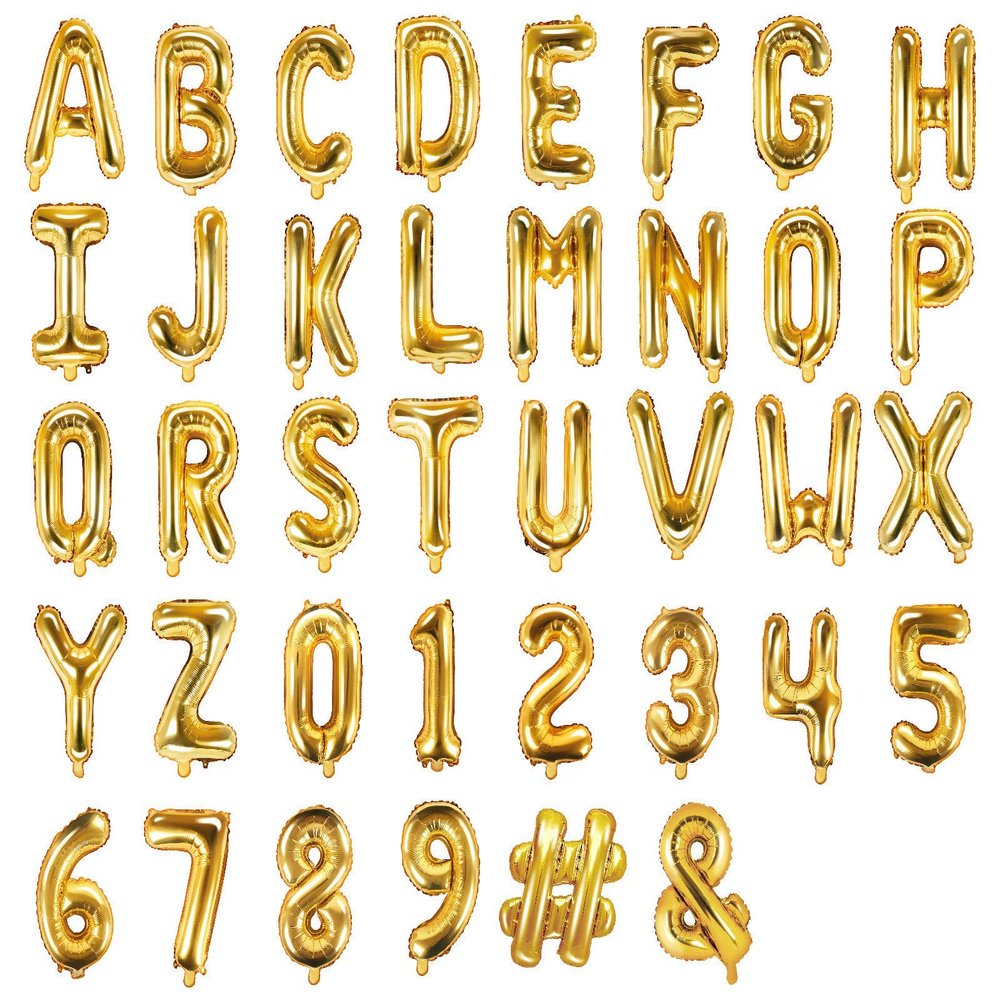 35 cm Gold Foil Balloon Letter M for Birthday, Wedding, Baby Shower & New Year's Decorations