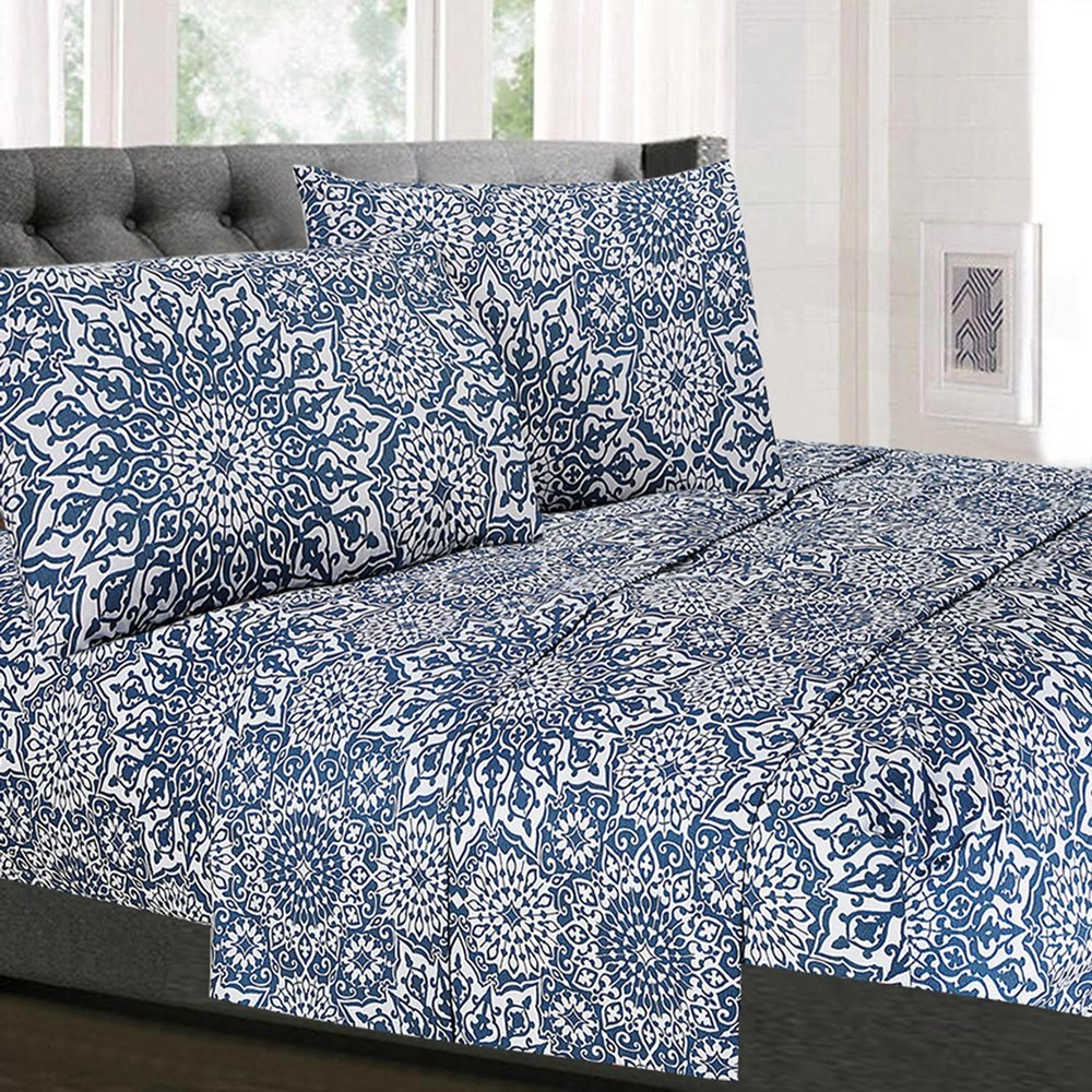 Sweet Home Collection 1800 Thread Count Sheet Set, Egyptian-Quality Brushed Microfiber, 4-Piece, Deep Pockets, Twin Oasis