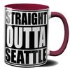 OM3 Seattle Mug – Ceramic USA American City Mug, 11 oz/325 ml, Double-Sided Print, Bordeaux view 1