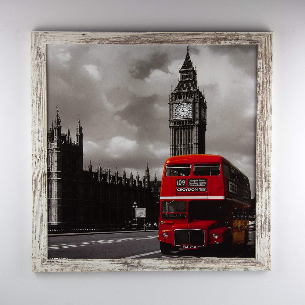 myposterframe Kallisto Modern Wood-Composite Picture Frame, 57 x 93 cm, White Vintage, 1 mm Anti-Glare Acrylic