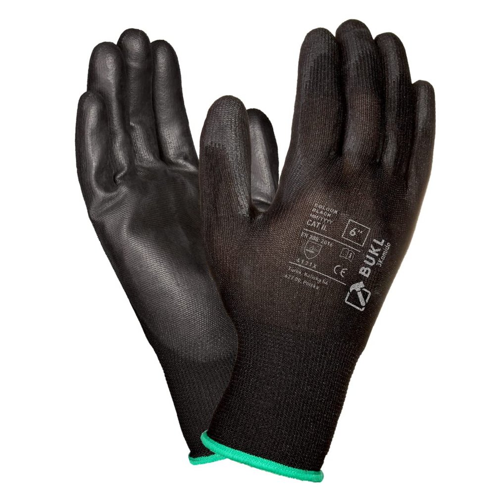 3Kamido BUKL Work Gloves – Non-Slip Seamless Assembly Gloves, Size 9, Black, 120 Pairs
