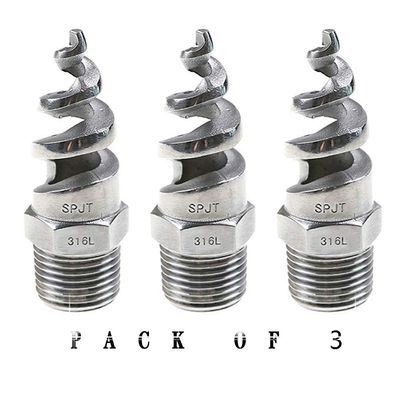 Beduan 3/8" Male Spiral Cone Atomizing Nozzle, 316 Stainless Steel