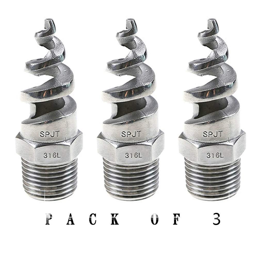 Beduan 3/8" Male Spiral Cone Atomizing Nozzle, 316 Stainless Steel