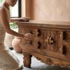 Kinaree Surakarta Teak Sideboard with Hand-Carved Front view 3
