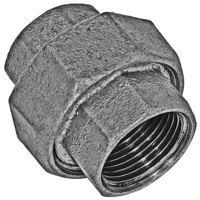 MegaHaustechnik Flat-Sealing Union, 1 1/4 in Female x Female, Galvanized Malleable Iron, No. 330