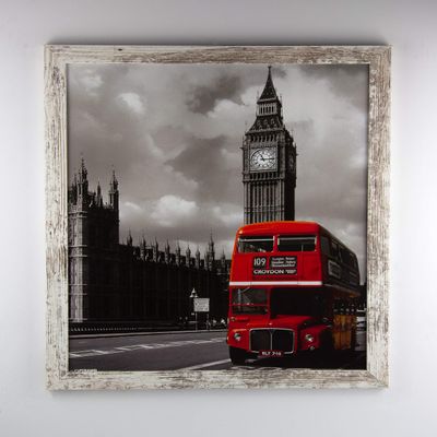 myposterframe Kallisto Modern Engineered Wood Picture Frame 72 x 73 cm, White Vintage, Clear 1 mm Acrylic Glass