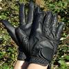 Rhinegold 0 Luxe Leather Riding Gloves, Medium, Black, Children's view 1