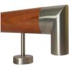 TIBU Cherry Wood Handrail, 90 cm, with 2 Straight Stainless Steel Brackets and End Pieces view 1