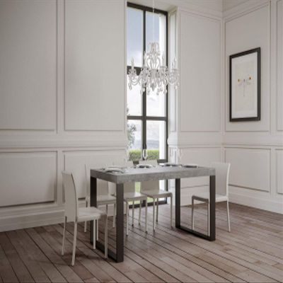Itamoby Tecno Premium Extendable Table, 180–440 cm, Concrete & Anthracite, 180 × 90 × 77 cm